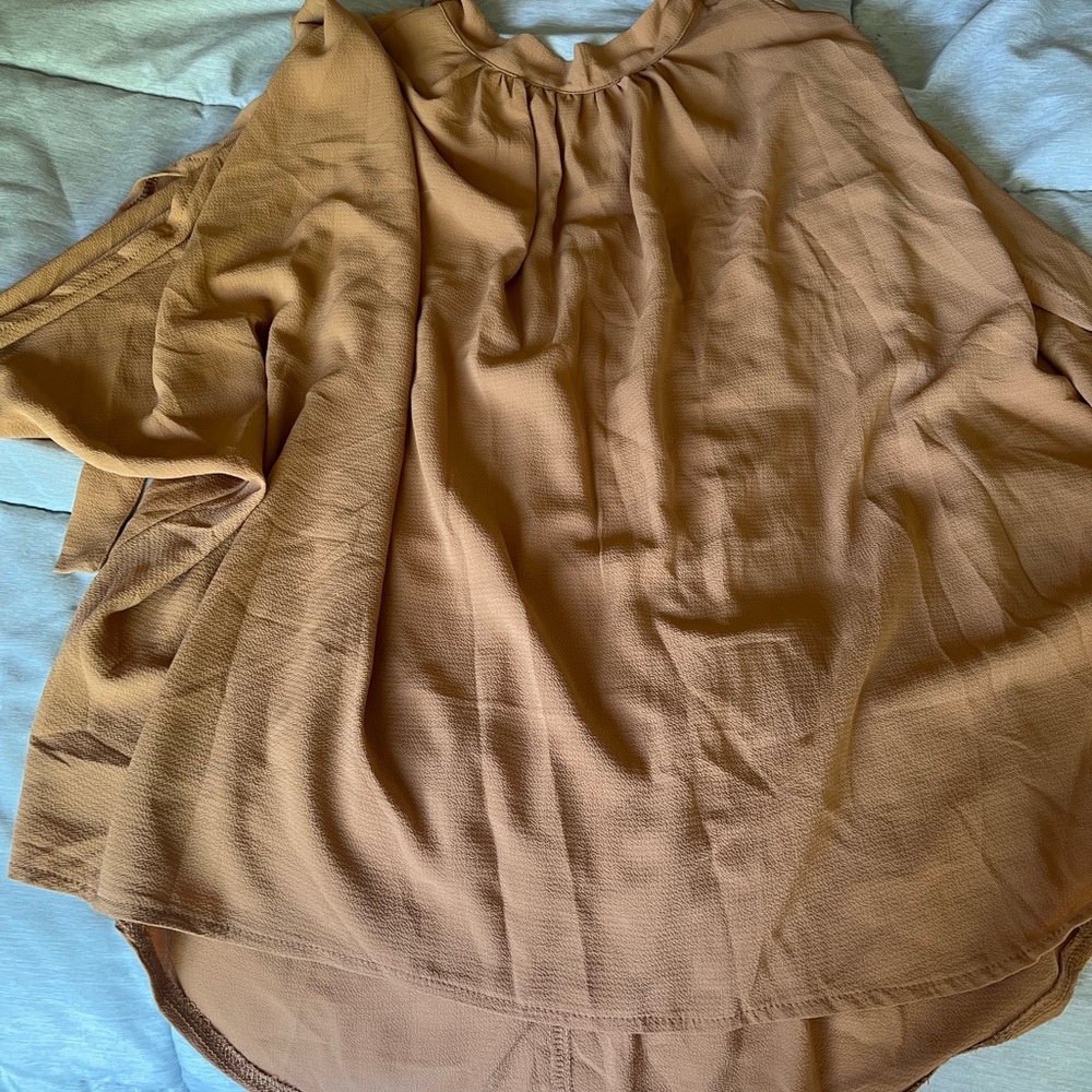 Cognac flowy shirt